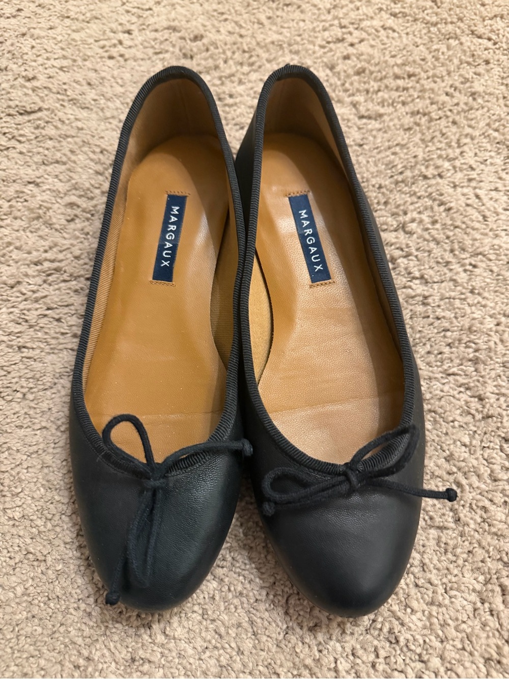Margaux Black Leather Ballet Flats - the demi